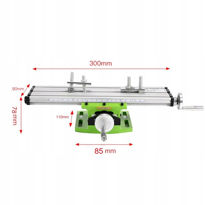 Stół przesuwny z trzema rowkami T do wiertarek i frezarek do wiertarek