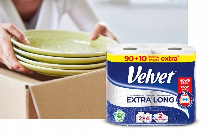 Velvet ręczniki papierowe Extra Long 9x2 rolki 100 listków