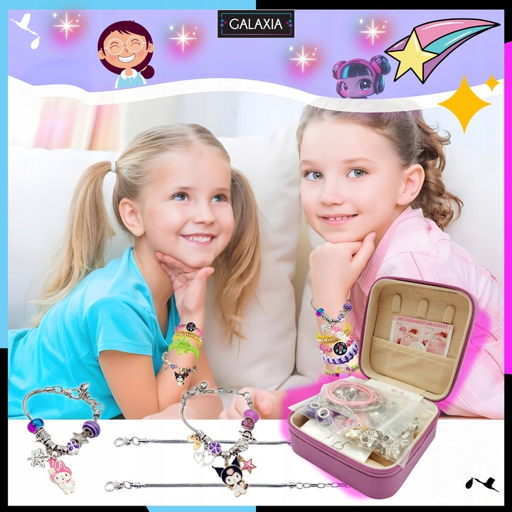 ZESTAW DO ROBIENIA BRANSOLETEK NASZYJNIKÓW Do Biżuterii Dla Dzieci Kuromi