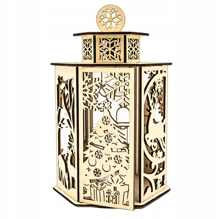 Lampion Adwentowy drewniany LATARENKA roraty ADWENT LAMPKA LED XL