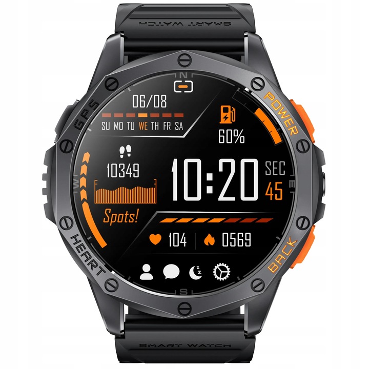 SMARTWATCH MĘSKI GPS MENU POLSKIE WODOODPORNY SPORT ROZMOWY SMART WATCH PL