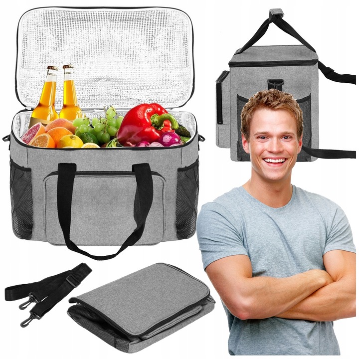 TORBA TERMICZNA śniadaniowa PLAŻOWA PIKNIKOWA lodówka NA JEDZENIE 28 litrów