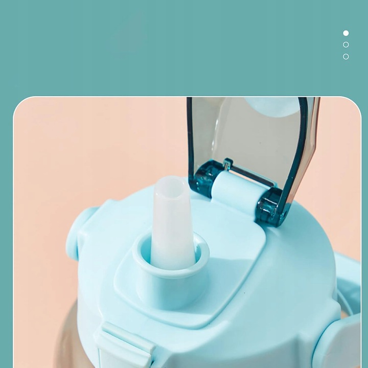 BUTELKA NA WODĘ BIDON Z MIARKĄ ZE SŁOMKĄ PRZYPOMNIENIEM SIŁOWNIA FITNESS 2L