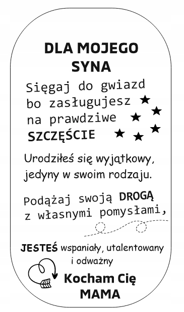 Srebrny Nieśmiertelnik Grawer Prezent dla Syna od Mamy Naszyjnik Męski BOX