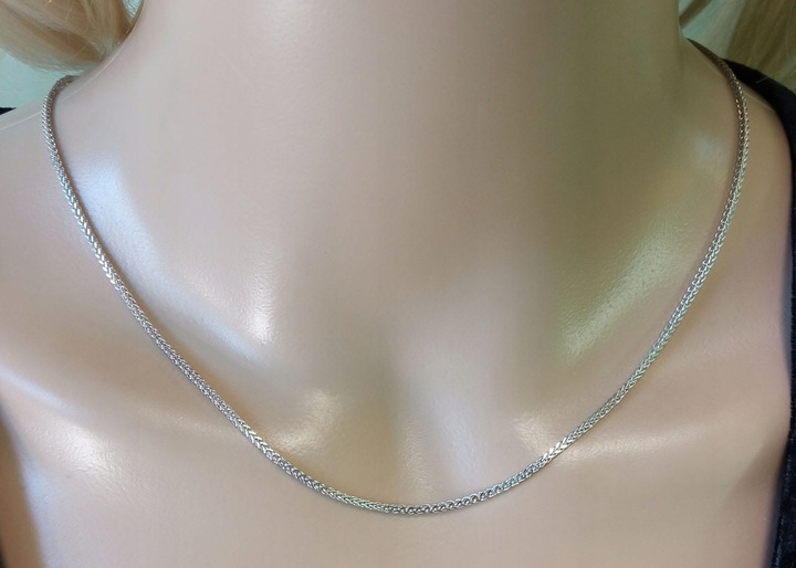 SREBRNY ŁAŃCUSZEK SPLOT LISI OGON PRÓBA 925 NA PREZENT GRAWER 55 cm