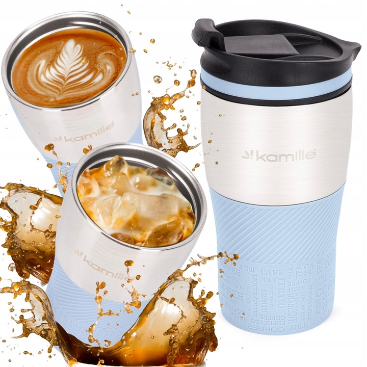 KUBEK TERMICZNY stalowy TERMOS do kawy herbaty szczelny KAMILLE 320ml