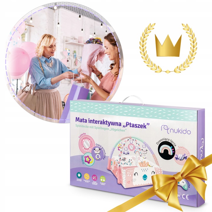 MATA EDUKACYJNA INTERAKTYWNA DLA NIEMOWLĄT DWUSTRONNA DUŻA XXL 5w1 NUKIDO