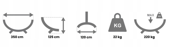 POTENZA ocynkowany mocny stelaż do hamaka, 220kg