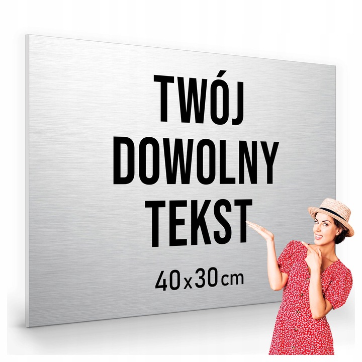 TABLICZKA INFORMACYJNA TWÓJ DOWOLNY NAPIS TEKST NADRUK DIBOND 40x30cm