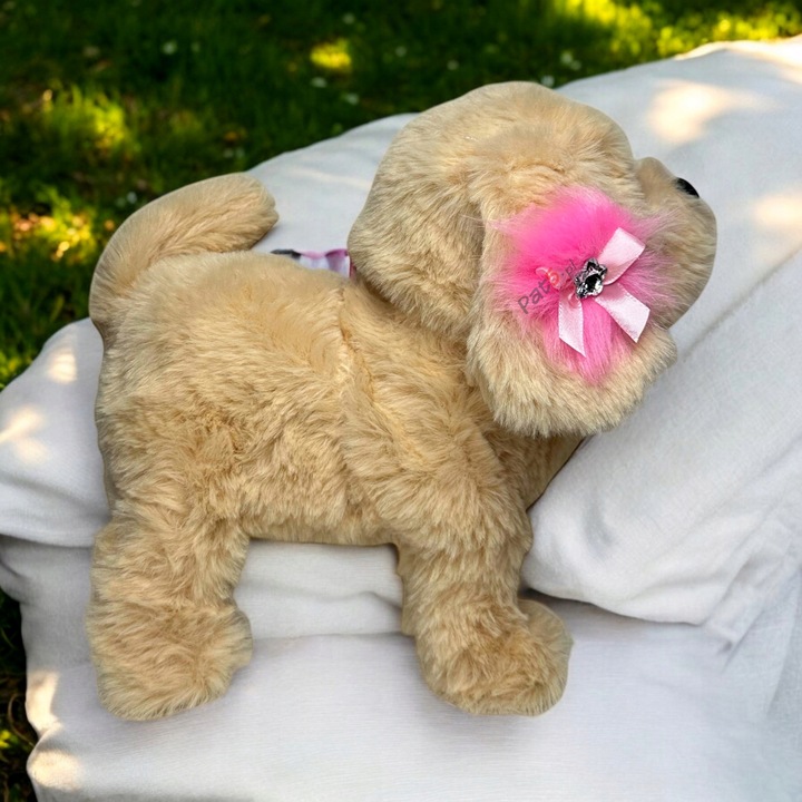 INTERAKTYWNY PIESEK PLUSZOWY NA SMYCZY CHODZĄCY SZCZEKAJĄCY N BATERIE XXL