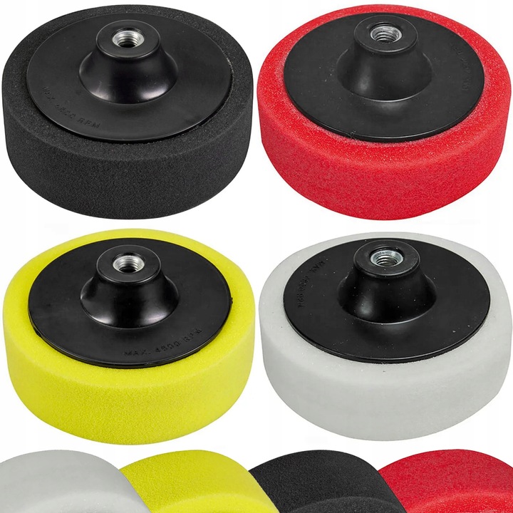 ZESTAW GĄBEK POLERSKICH GĄBKA POLERSKA M14 DO POLERKA SAMOCHODOWA -4 sztuki