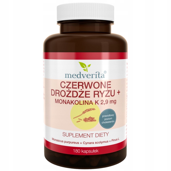 MEDVERITA Czerwone Drożdże Ryżu+ Monakolina K 180K