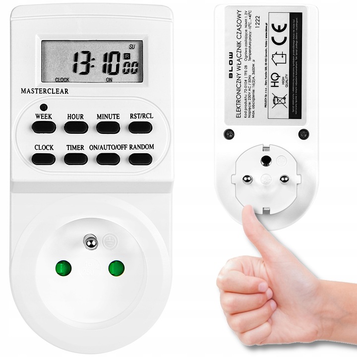 PROGRAMATOR CZASOWY ELEKTRONICZNY WŁĄCZNIK CYFROWY LCD WYŁĄCZNIK TIMER 7DNI