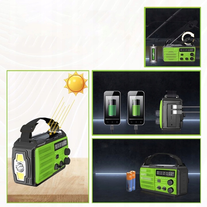 RADIO POD NAMIOT SOLAR POWERBANK 8000 mAh 72 godz