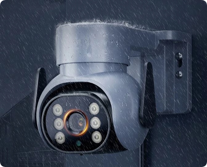 ZEWNĘTRZNA KAMERA OBROTOWA IP 4MPx 4MP WiFi ZOOM APLIKACJA SZARA