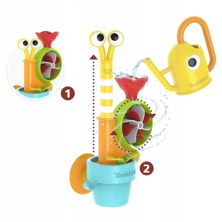 Wyskakujący Ślimak z konewką interaktywna Zabawka do kąpieli Yookidoo