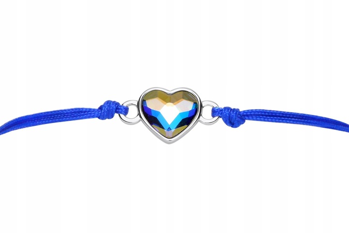 Srebrna Bransoletka na sznurku Dla Dziewczynki Sznurkowa Serce Srebro 925