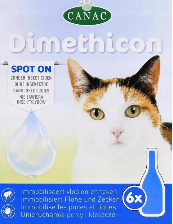 CANAC Dimethicon – Krople ochronne przeciw pchłom i kleszczom dla kotów