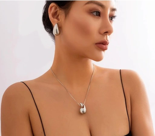 Naszyjnik łańcuszek srebrny KROPLA łezka