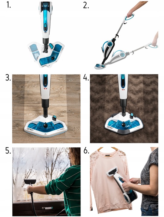 18w1 Mop parowy Myjka parowa Yoer 2100W FILTR +Dozownik płynu +21 ELEMENTÓW