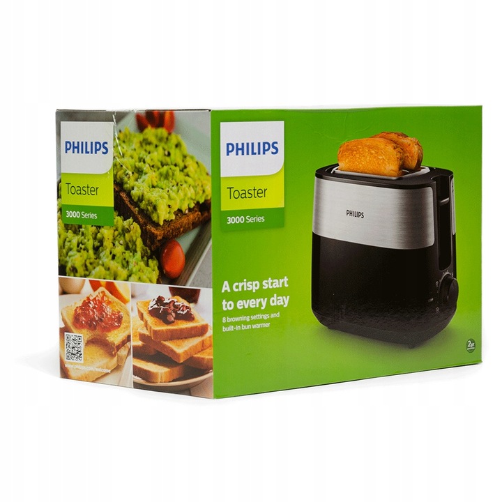 Toster PHILIPS Daily Collection HD2516/90 2 kromki 830W Ruszt