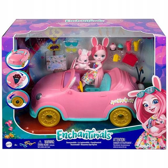 ENCHANTIMALS KRÓLICZKOWÓZ auto dla lalek + LALKA