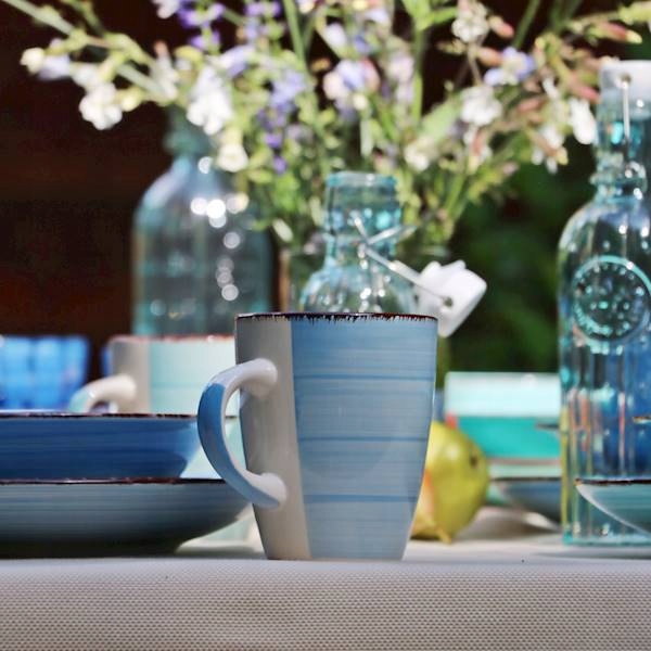 Serwis obiadowy na 6 osób zestaw talerzy ceramicznych AZURE AURA 6 os 18 el