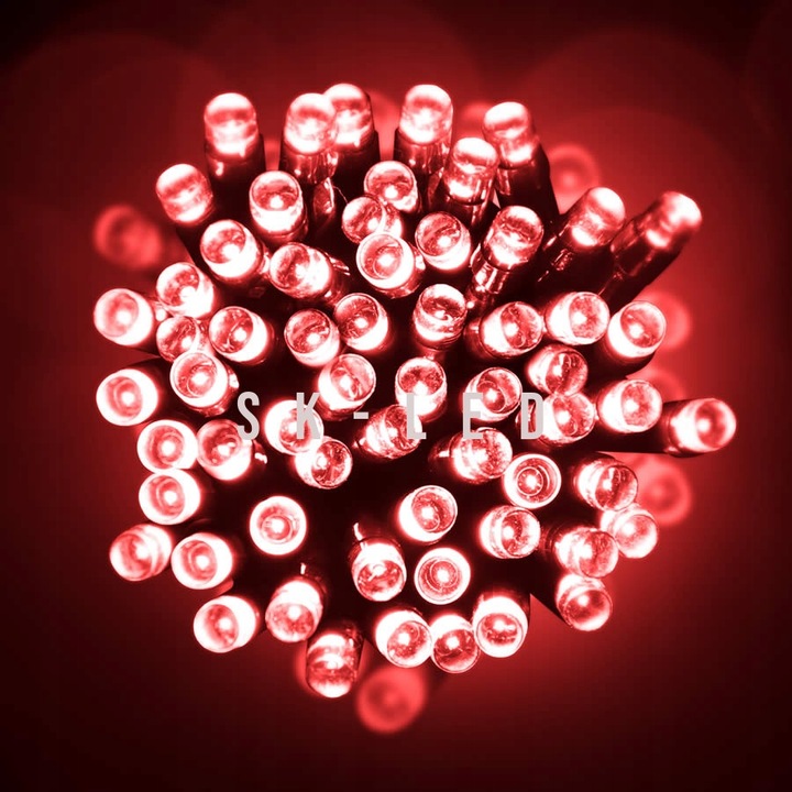 Lampki Choinkowe Led Wewnętrzne Zewnętrzne Wodoodporne Czerwone 300 LED
