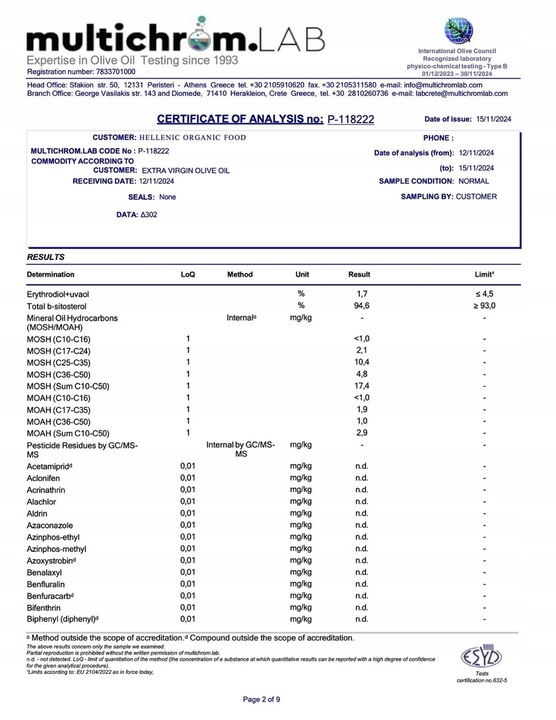 Oliwa z oliwek niefiltrowana Koronida max 0.3% 5 l