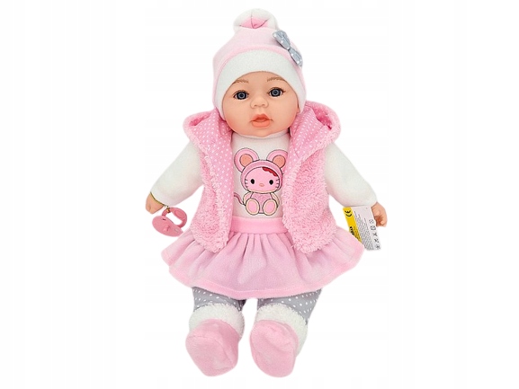 LALKA BOBAS 45cm MÓWI I ŚPIEWA, SMOCZEK