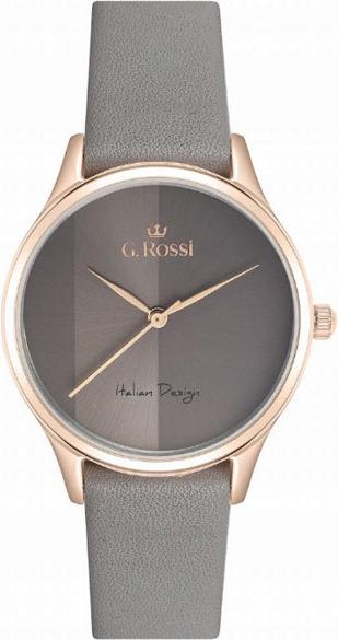 Złoty zegarek DAMSKI z popielatym PASKIEM SKóRA elegancki model dla kobiet