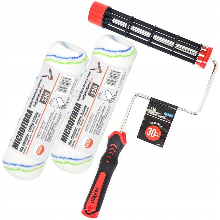 UCHWYT RĄCZKA DO WAŁKÓW BLUE DOLPHIN SERIA330 25cm +2x WAŁEK MICROFIBRA