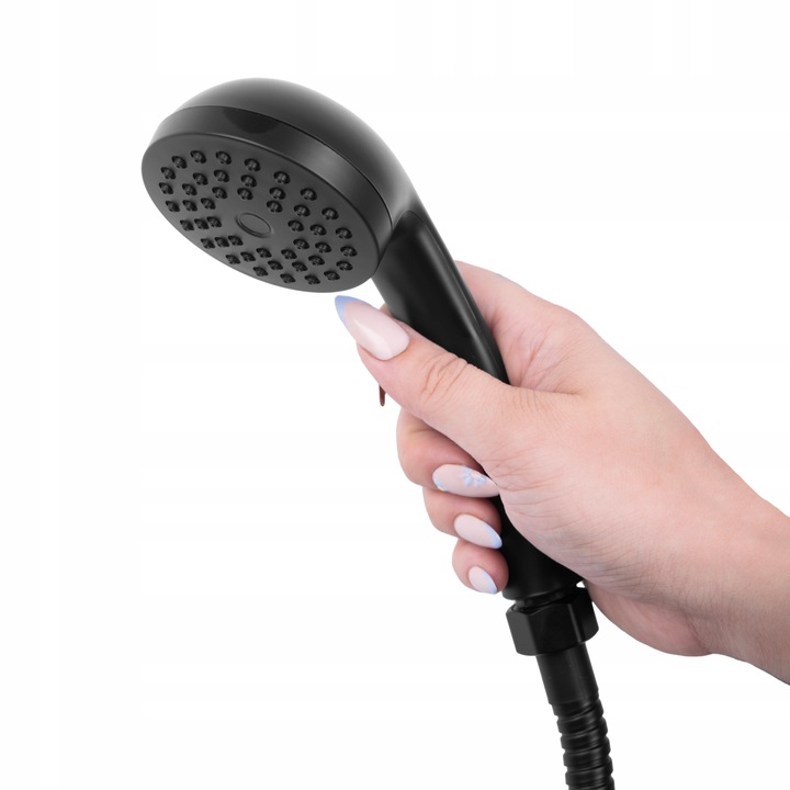 Bateria wannowa z prysznicem czarna ścienna kran DO WANNY słuchawka z wężem