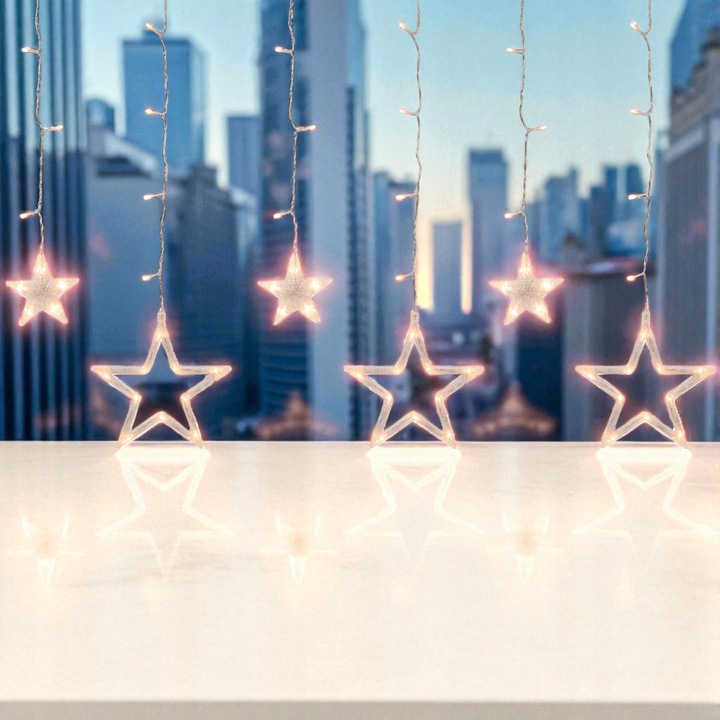 Kurtyna świetlna Lampki 2M gwiazdki 130LED światełka w okno oświetlenie