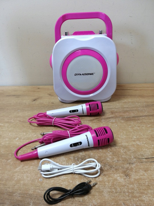 ZESTAW KARAOKE 2 MIKROFONY BLUETOOTH USB SD RADIO