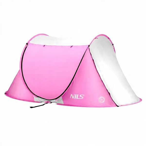 Namiot Plażowy Samorozkładający się dla Dzieci Różowy NILS Lekki POP-UP