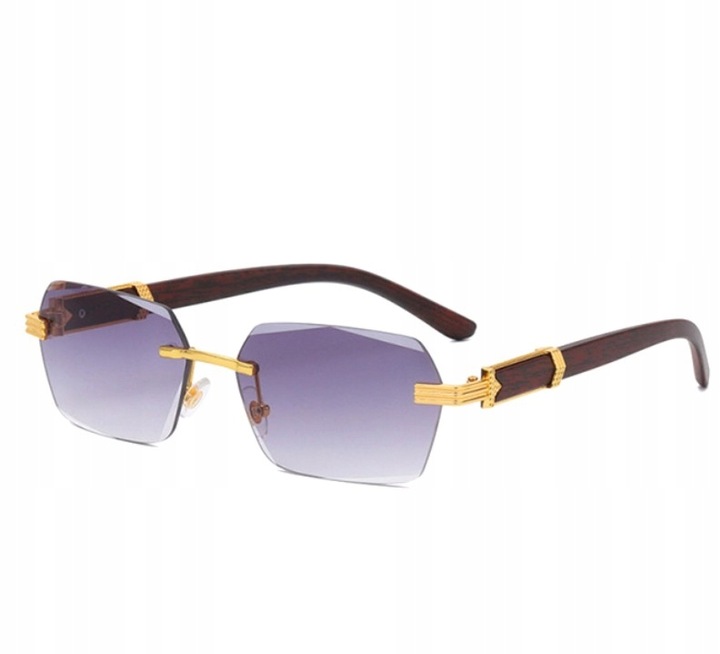 Okulary Przeciwsłoneczne bezramkowe prostokątne Damskie męskie UV400 Brąz