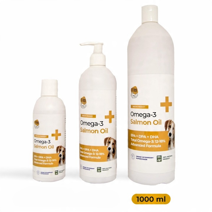 Olej z łososia norweskiego dla psa kota konia 1000 ml 1 Litr GRATIS pompka