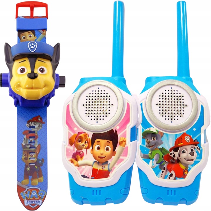 PSI PATROL ZESTAW DO ZABAWY ZEGAREK Z PROJEKTOREM CHASE + 2x WALKIE TALKIE