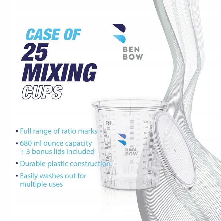 25x KUBEK LAKIERNICZY Z PODZIAŁKĄ 680ml + 3P