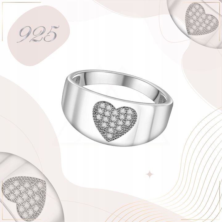 SREBRNY pierścionek OBRĄCZKA SREBRO 925 z CYRKONIAMI wyjątkowy PREZENT