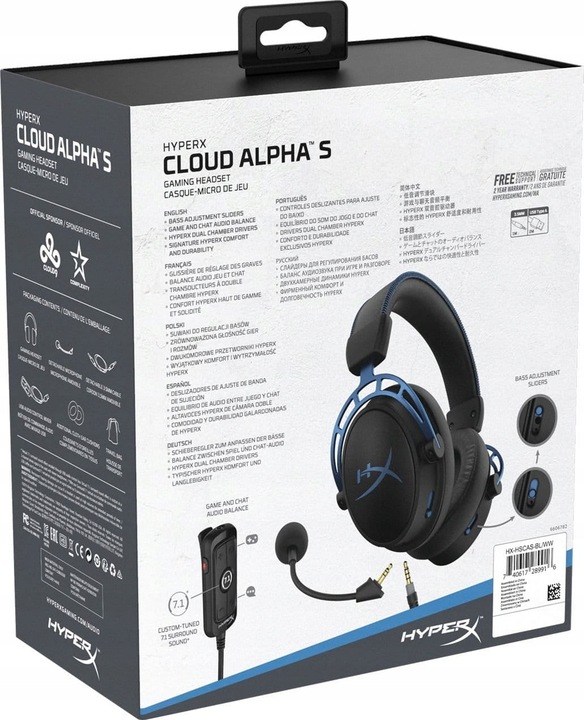 Słuchawki gamingowe HyperX Cloud Alpha S Niebieskie