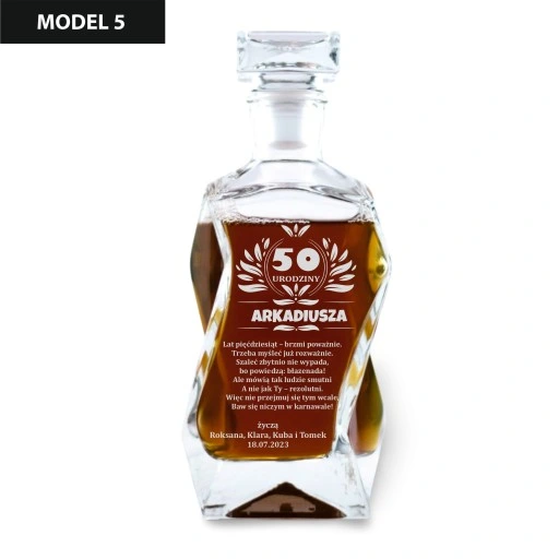 Prezent na Urodziny Karafka do Whisky z Grawerem - Niepowtarzalny Upominek