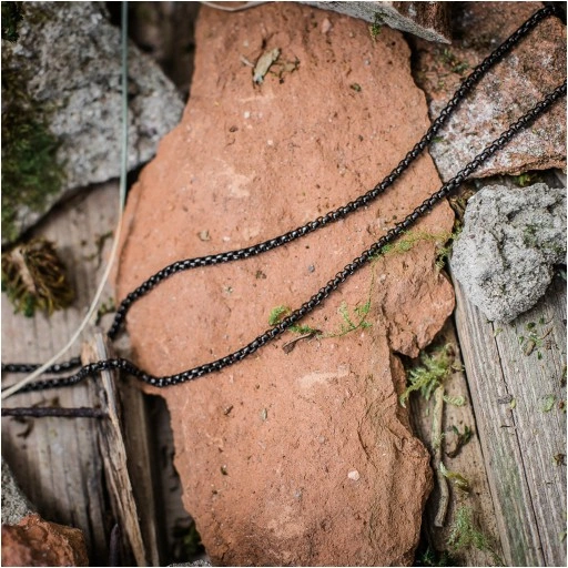 Łańcuszek damski oczkowy splot Ankier czarny