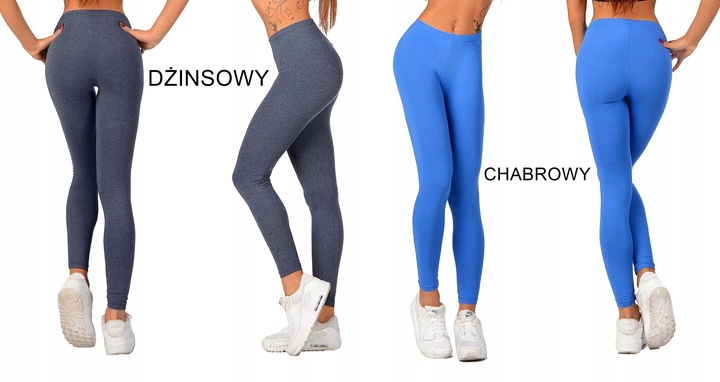LEGGINSY bawełniane na gumce getry fitness M/38