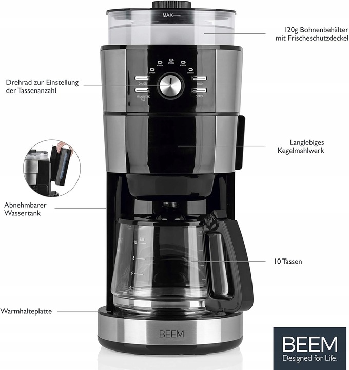 EKSPRES PRZELEWOWY Z MŁYNKIEM ŻARNOWYM I DZBANKIEM 1,25L + GRATIS