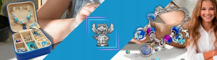 ZESTAW DO ROBIENIA BRANSOLETEK NASZYJNIKÓW Do Biżuterii STITCH LILO i STICH