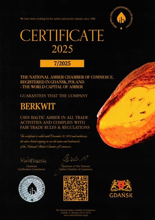 NASZYJNIK NA ZĄBKOWANIE BURSZTYN FASOLKA NIEPOLEROWANY