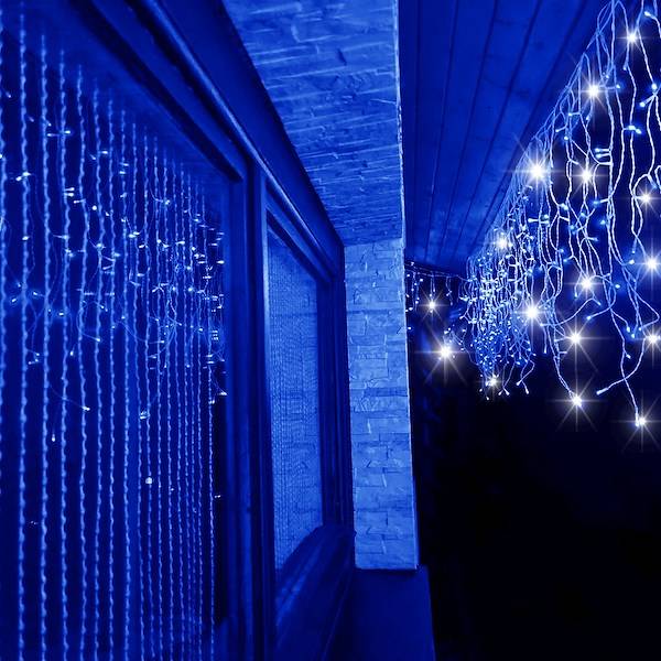 GIRLANDA 100 LED ZEWNĘTRZNA NIEBIESKIE STAŁE FLASH