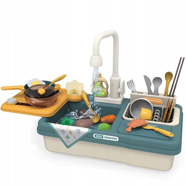 ZLEWOZMYWAK DLA DZIECI ELEKTRYCZNY AKCESORIA OBIEG WODY 31 ELEMENTÓW MATADI